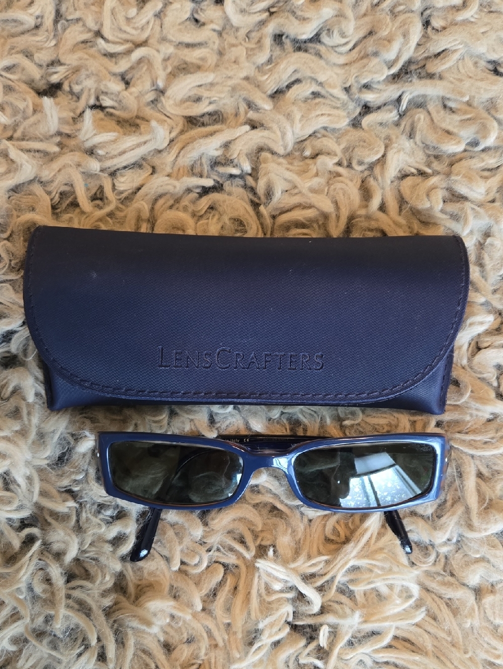 Prada Women's Retro Blue Rectangular Eyeglasses - Picture 9 of 9